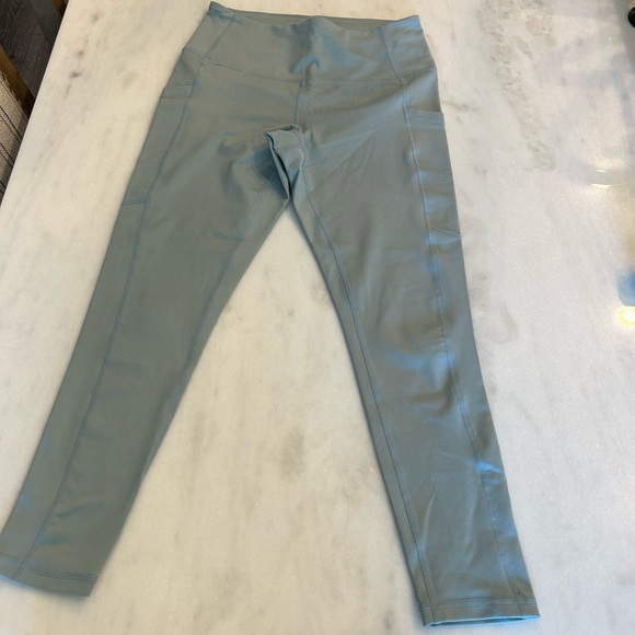 Zella Medium Aqua Blue Crop Hire Rise Side Pocket Leggings 23” - Picture 7 of 7